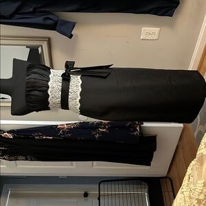 Camille La Vie Black and White Strapless Sheath Dress